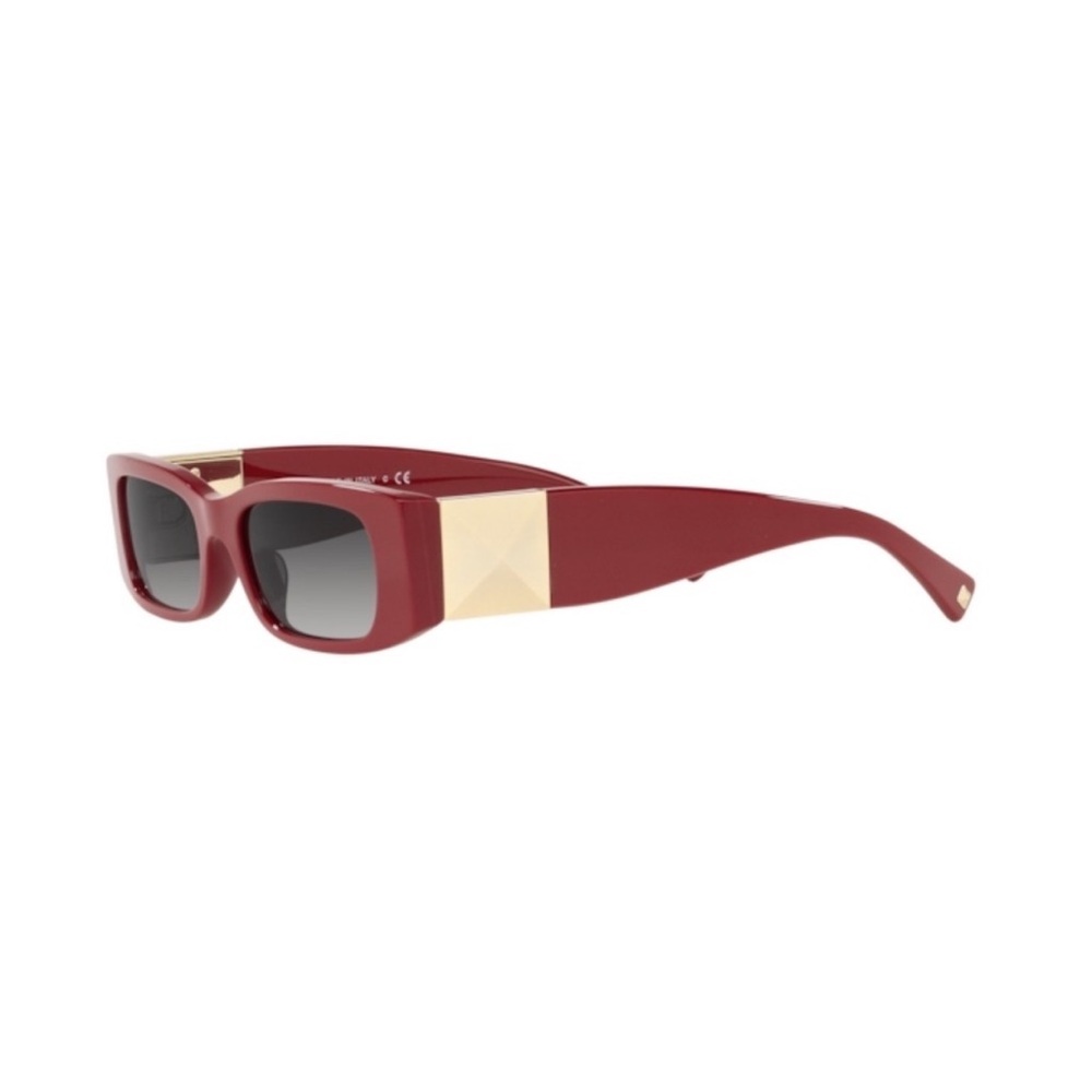 Valentino Garavani Red Sunglasses with Gold Accents